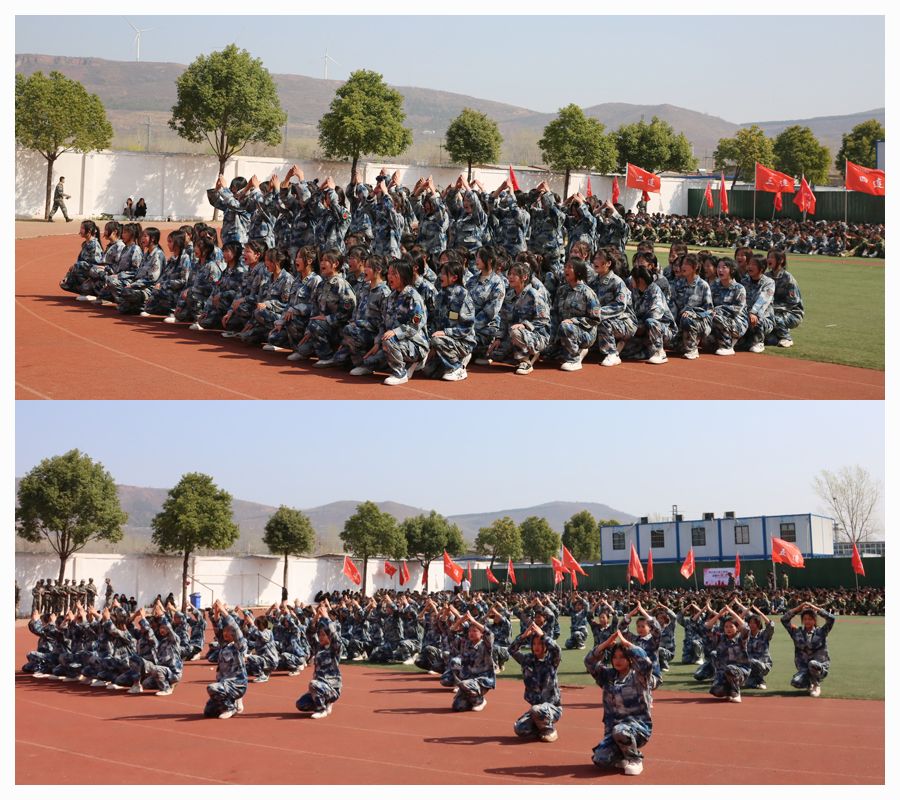 我校举行2022级学生军训汇报表演