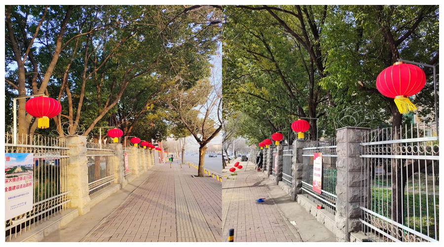 我校开展“挂灯笼 贴春联 欢欢喜喜过新年”活动