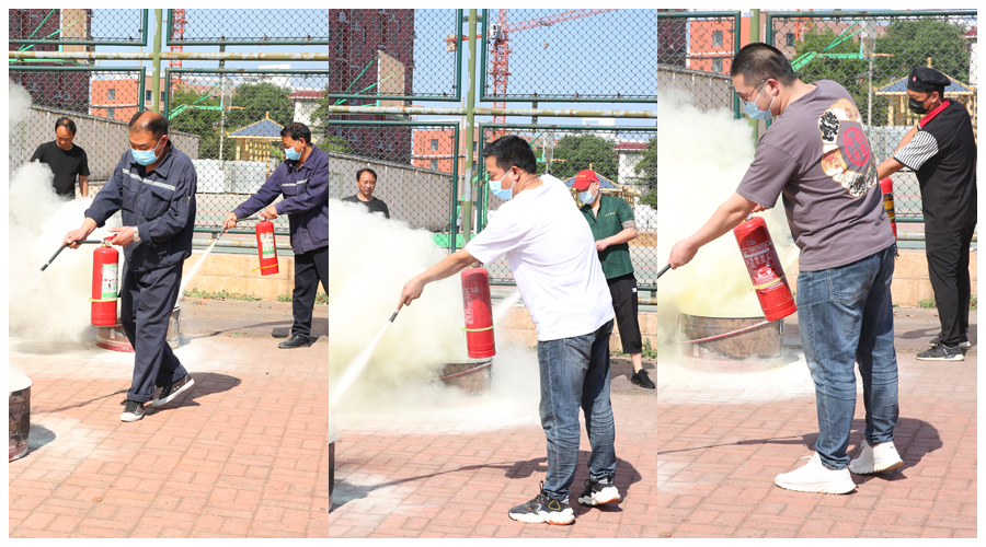 我校组织开展消防灭火实战演练
